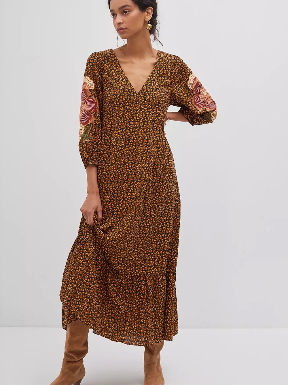 Farm Rio embroidered maxi dress